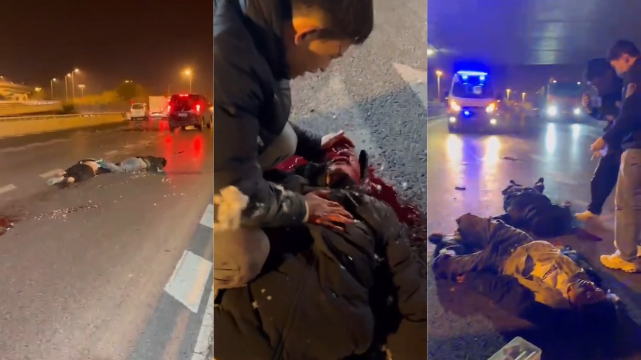 慎点！西安摩托车车祸现场视频曝光 车祸后等待救援 又被面包车二次碾压