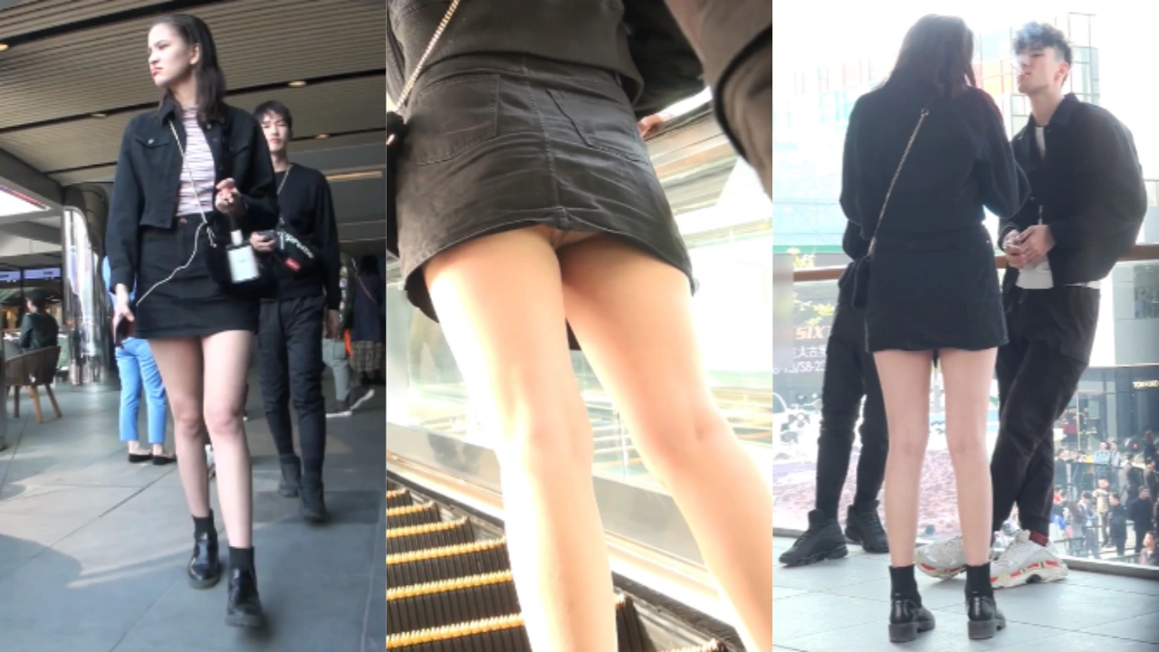 【商场抄底】大神商场跟踪抄底 黑色包臀裙妹子颜值很高 腿更是极品又白又直