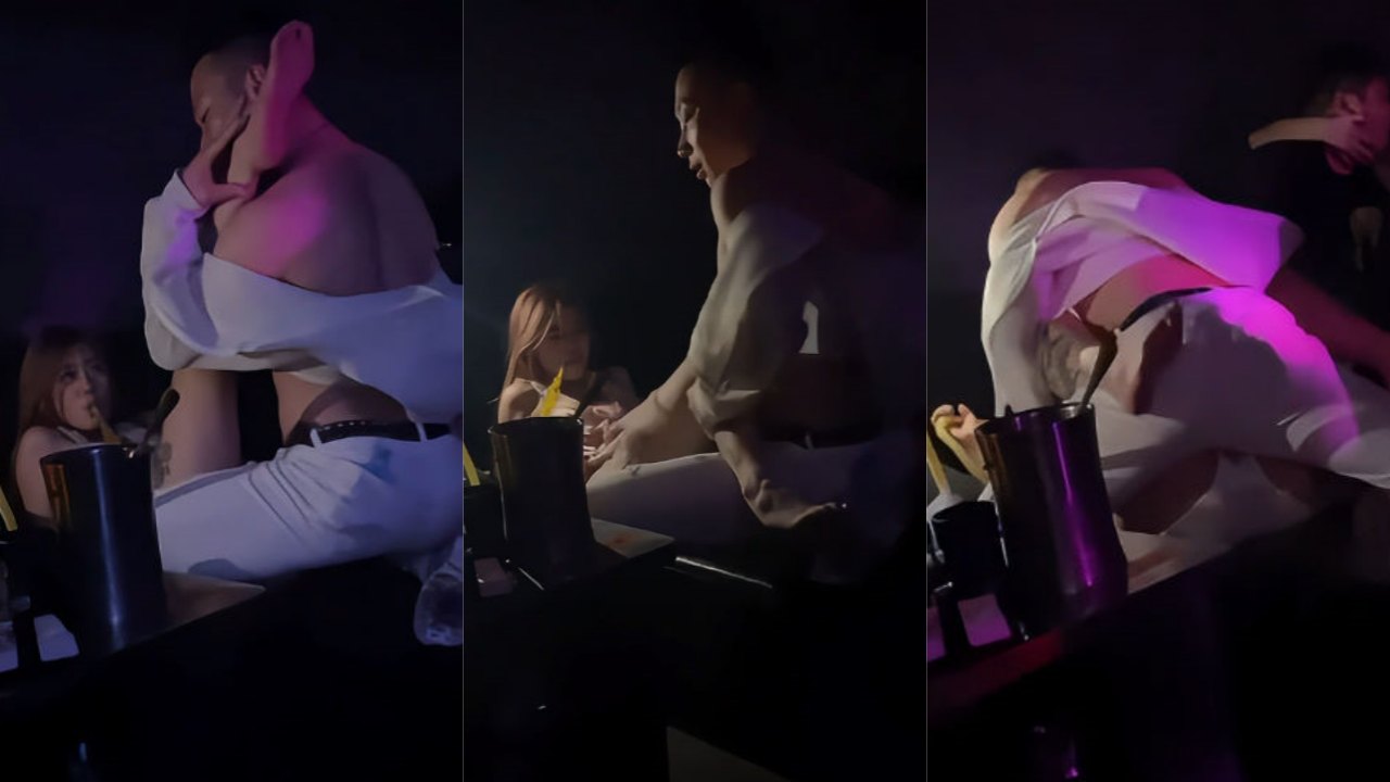 深圳酒吧操逼事件 长腿风骚小妹花钱叫男模在卡座上被肏 周围人来人往他俩深入浅出