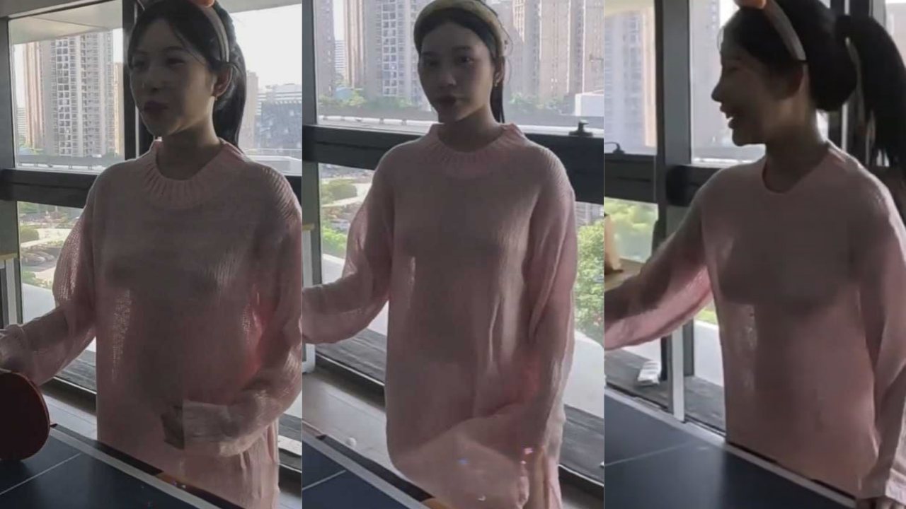 擦边网红女主播为了流量 在直播间真空打乒乓球激凸露点 一对大奶摇摇晃晃很诱人